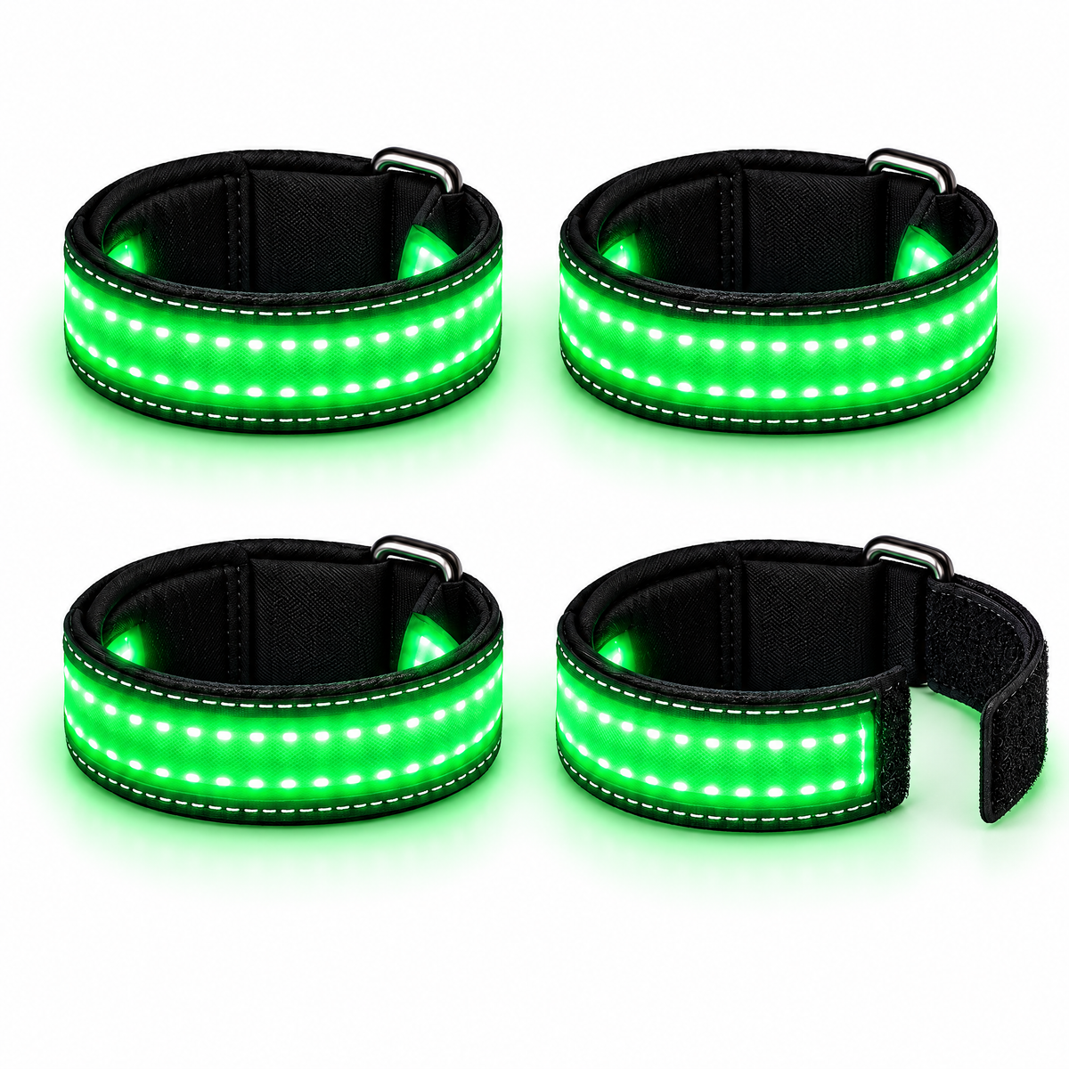 TrotLight LED leg bands set of 4, green