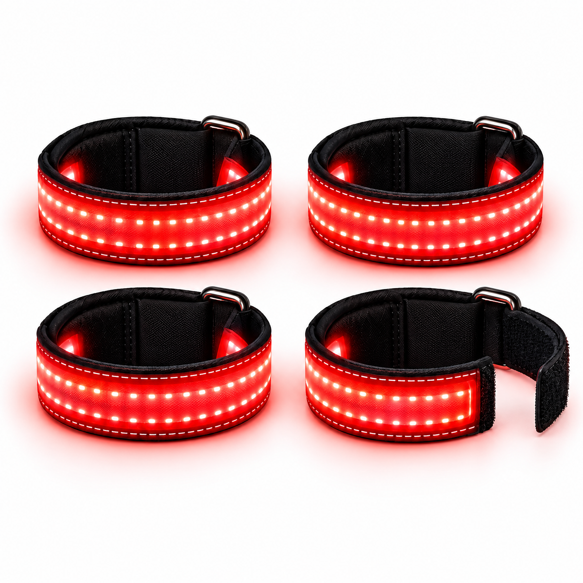 TrotLight LED leg bands set of 4, red
