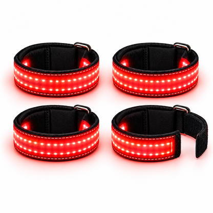 TrotLight LED leg bands set of 4, red